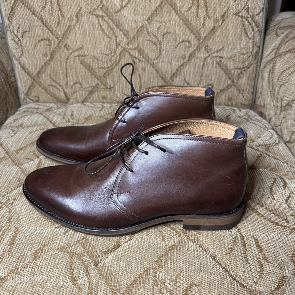 Rodd Gunn Men Boots Brown Leather Pebbly Hill Ankle Bootie Dress Casual 44 US 11